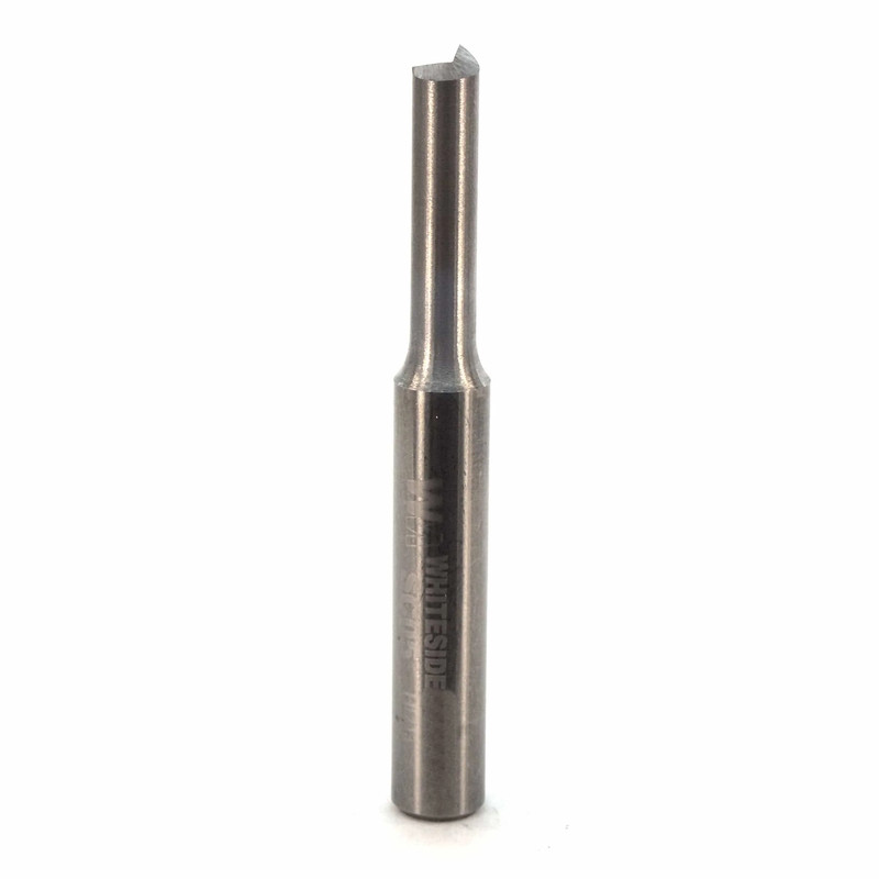 Single Flute Straight Router Bit - Solid Carbide - 1/4" SH - Diameter:7/32" - Cutting Length:3/4" - Overall Length:2"